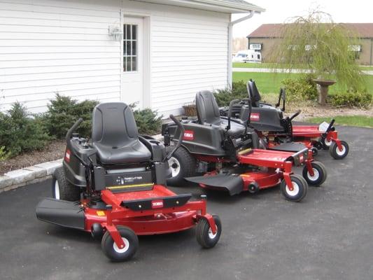 We carry Toro 0 Turn mowers along with all the models of walkbehind mowers from Toro.