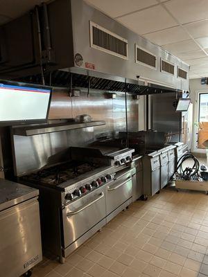 Kitchen Display Screens (KDS). Ceiling mounted