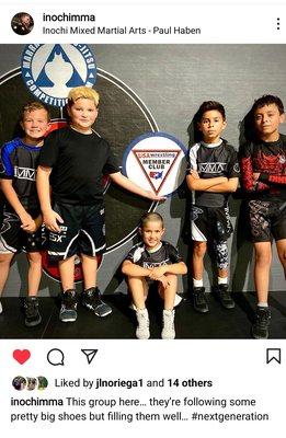 You can find Inochi MMA on Instagram. Wrestling is great for young kids!