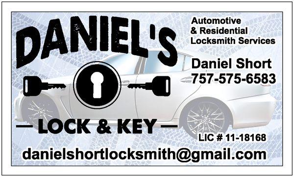 Daniel's Lock and Key is available for automotive and residential locksmith services in Hampton Roads.