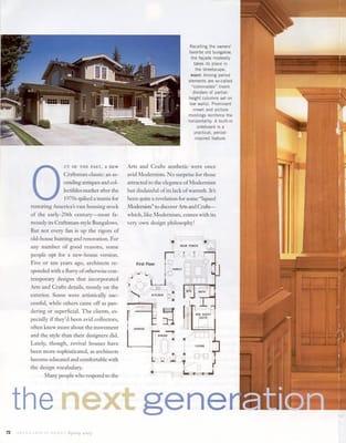 Brand new all custom hand built Craftsman home. Award winning and published in "Along Bungalow Lines" book and "Arts & Crafts...