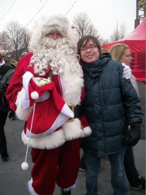 My step son took a photo with Santa!