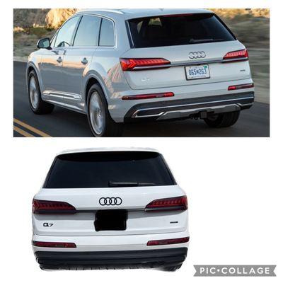 Top is a stock image and below is with wrap and he included Audi symbols and model badge.