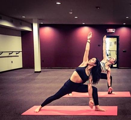 Studio owner, Thara and her friend Dawn testing out the studio before opening