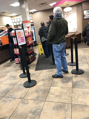 The slowest workers in Massachusetts, who doesn't love one of the longest lines artificially built up?