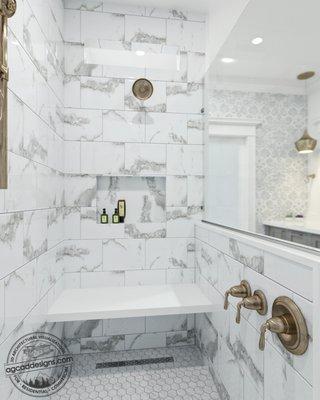 3D Custom Bathroom cabinetry shop design services