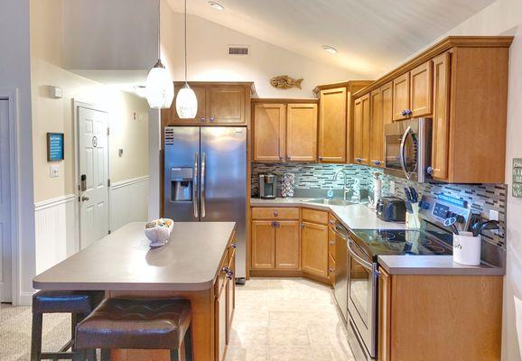 Spacious kitchen with brand new stainless steel appliances