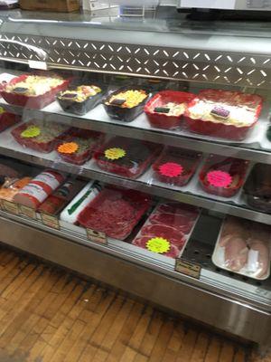 Strip steaks, chicken breast, ground beef, deli salads, it's all here.