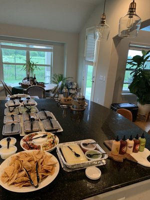 Catering to feed 10 adults for a Kentucky Derby get together.