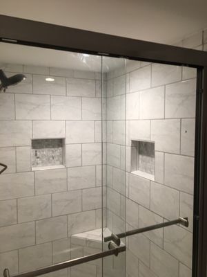 48x48 shower, part of a recently completed bathroom remodel