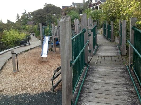 Wonderful walkway for the little ones, incorporating the play area.