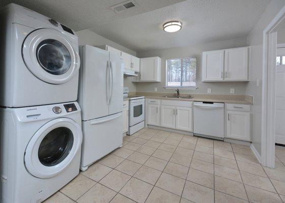 Newly Renovated Three Bedroom Kitchen at Pine Ridge Apartments