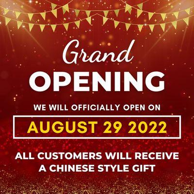 We Will Officially Open on August 29 2022!