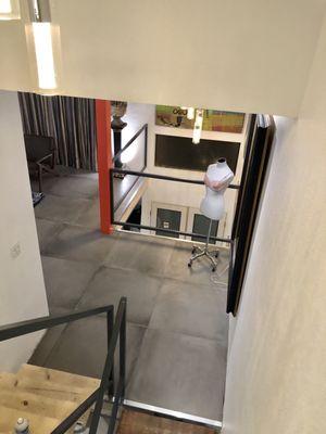 Looking down from top floor