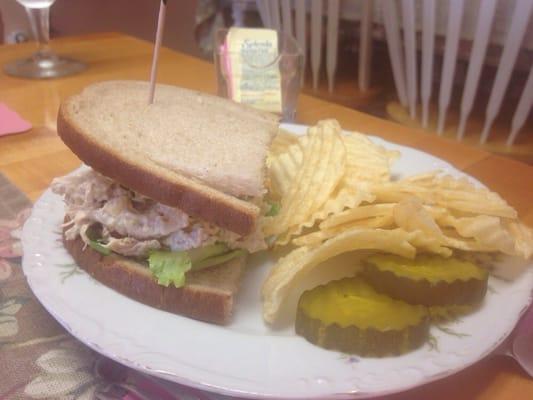 This 1/2 chicken salad sandwich is HIGHLY recommended... But so is EVERYTHING HERE!!!