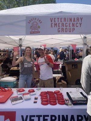 Veterinarians on site at the event, sharing information about their clinic