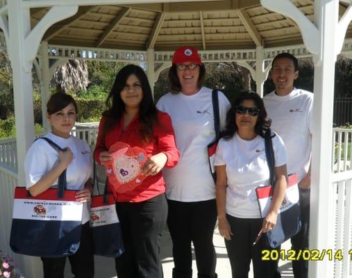 Cars 4 Causes Valentine Deliveries at Senior Care Center, Ventura, CA