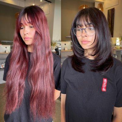 Before and after haircut and color by Denice @dnchair