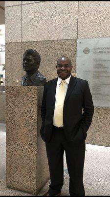 George H. Jones smiling after he argued his case  at the Court of Appeal 2017