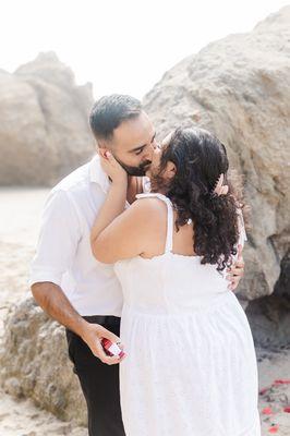 Romantic proposal at El Matador Beach in Malibu!