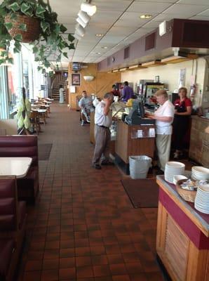 A view along the front of the family restaurant.