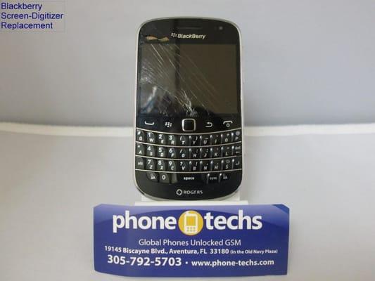 Blackberry repair Miami. We can fix all makes and models of Blackberry phones including cracked screens, trackball and keyboards