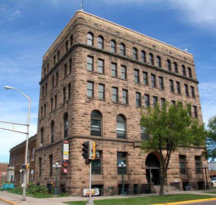 Exterior of Kirk Law Office, LLC, located in Superior Wisconsin's first City Hall.