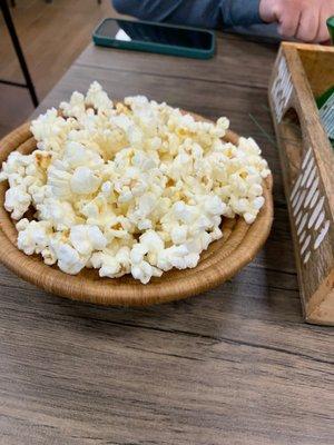 Popcorn served with coffee