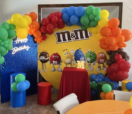 M&M Themed Birthday Decor