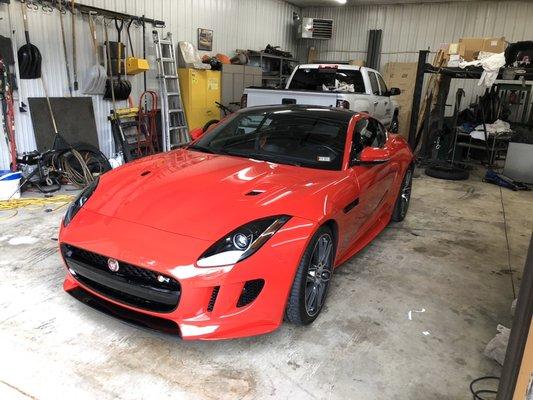 Finished paint correction and protection on this beautiful Jaguar.