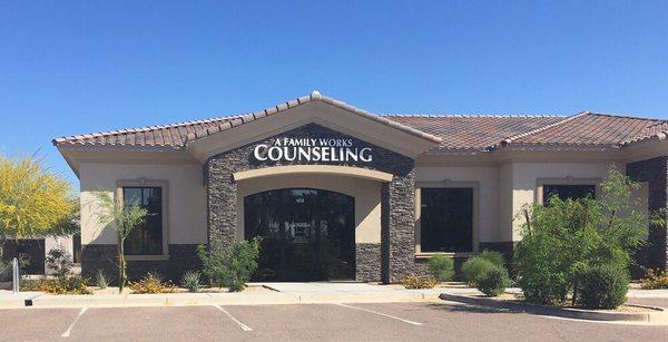 Dr. Haddox's practice is located inside the office building of A Family Works Counseling.