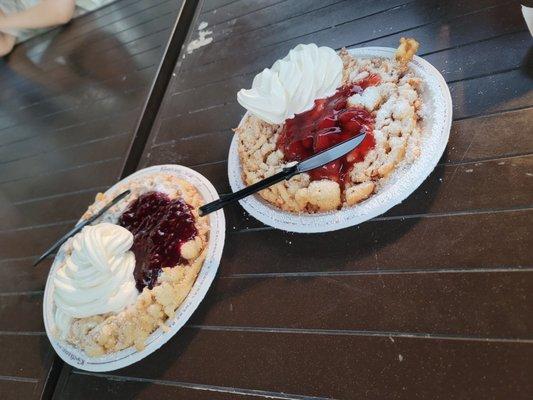 Funnel cake - boysenberry + strawberry