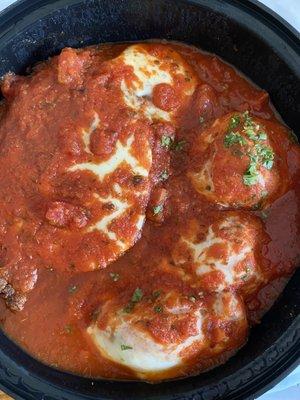 Loaded chix parm with stuffed shells