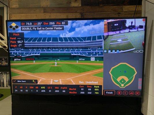 Every swing is captured on video and the results of each swing are displayed throughout the facility.