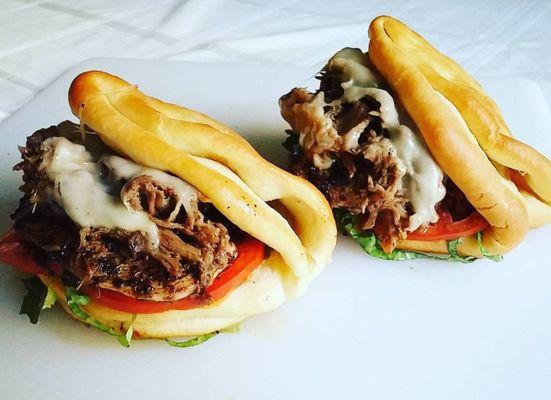 Coco Bread & Pulled Beef