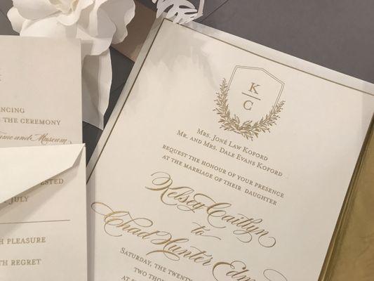 Wedding invitation suite. #engraved