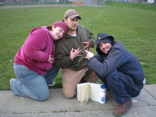 These three were good sports as I gave them protest speech, and then listened to their poetry and rapping.