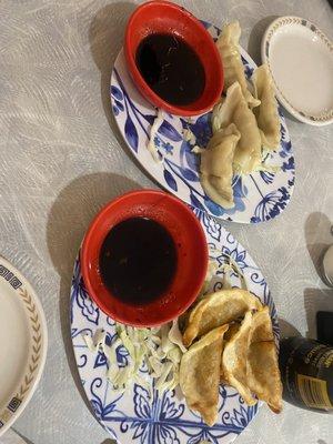 Steamed dumplings and fried dumplings