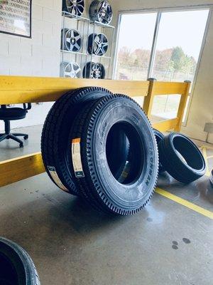 Picking up tires for a customer.  Nice to have a vendor close to the shop.