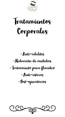 Servicios que ofrecemos: Tratamientos Corporales