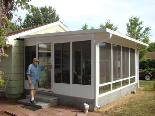 New insulated room built on frost line footing elevated to eliminate step down from house.