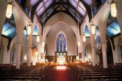 View of the chapel from the back.