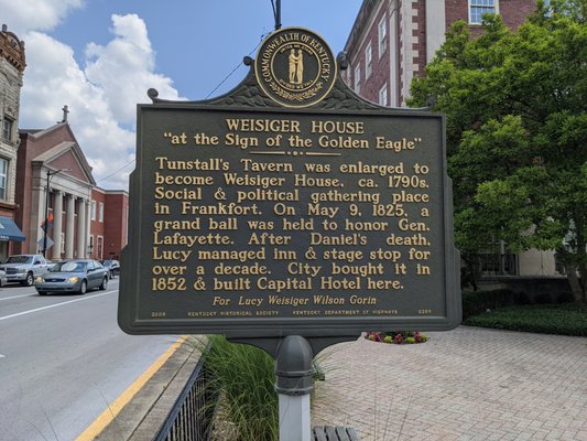 Weisiger House Historical Marker, Frankfort