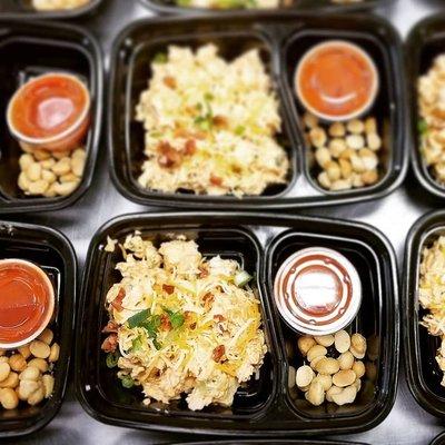 KETO Buffalo chicken salad & macadamia nuts. Off of our weekly meal prep menu