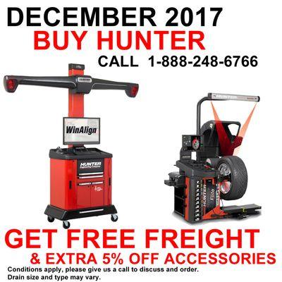 December promotion for Hunter Engineering products. Call for details.