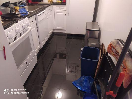 Kitchen before a deep cleaning