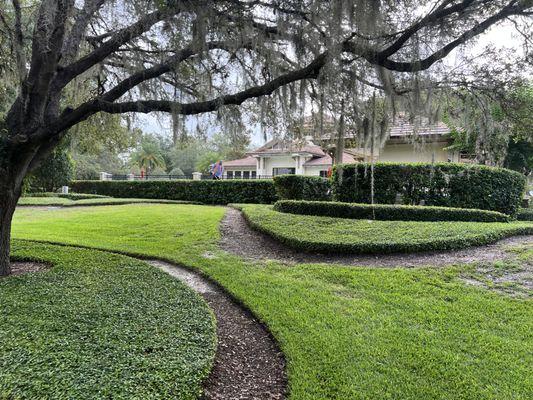 Detail work of pruning and edging.