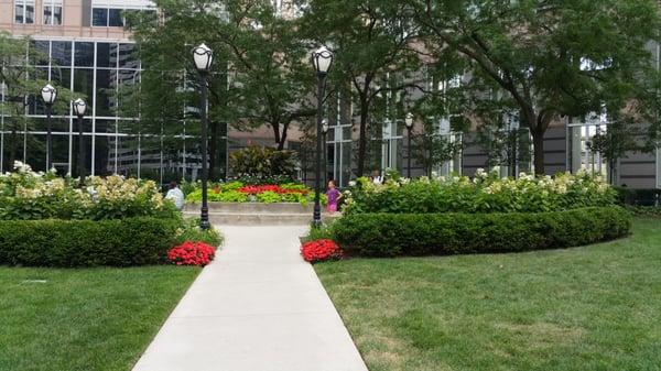 The center garden on the Jackson side