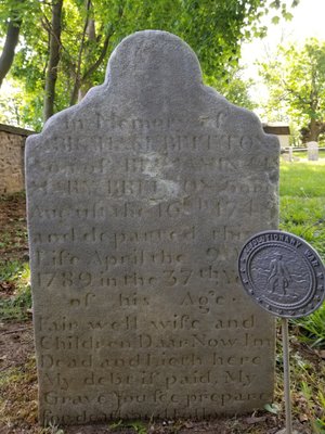 Abraham Britton - Revolutionary War Vet died 1789, after a good cleaning you can now read the message he left to his wife and his children.