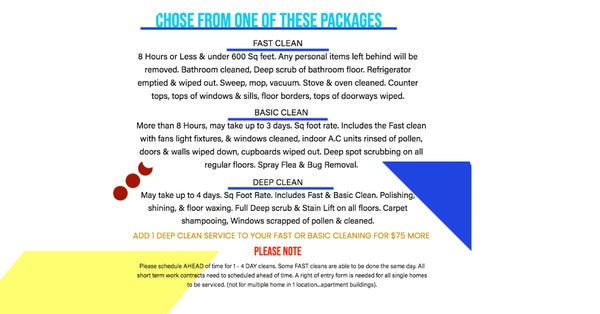 CHOOSE FROM THESE PACKAGES